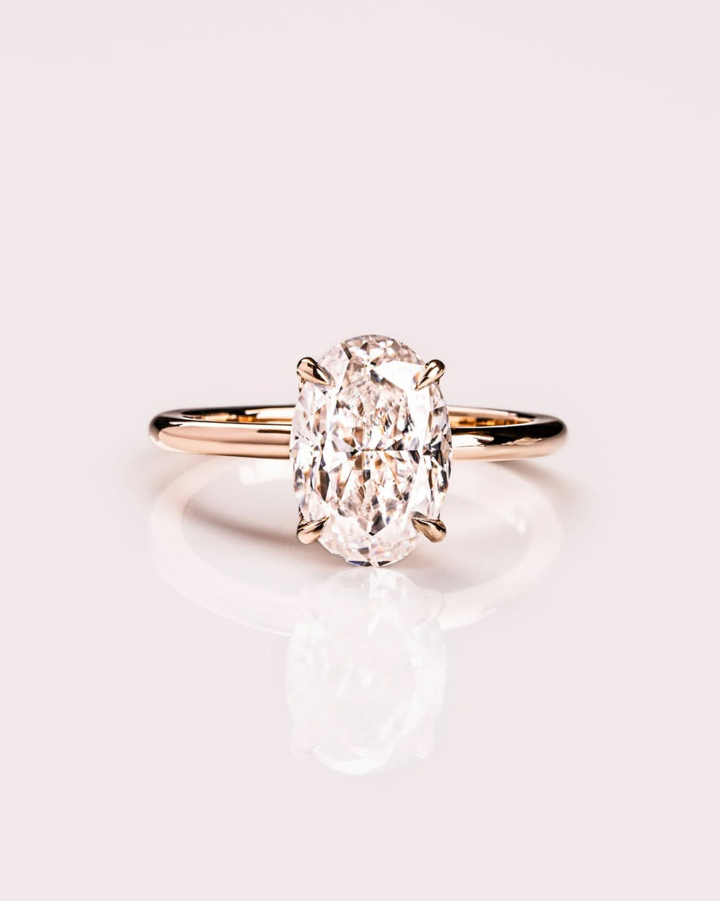 Oval Diamond Heirloom Petal Gallery Solitaire Engagement Ring