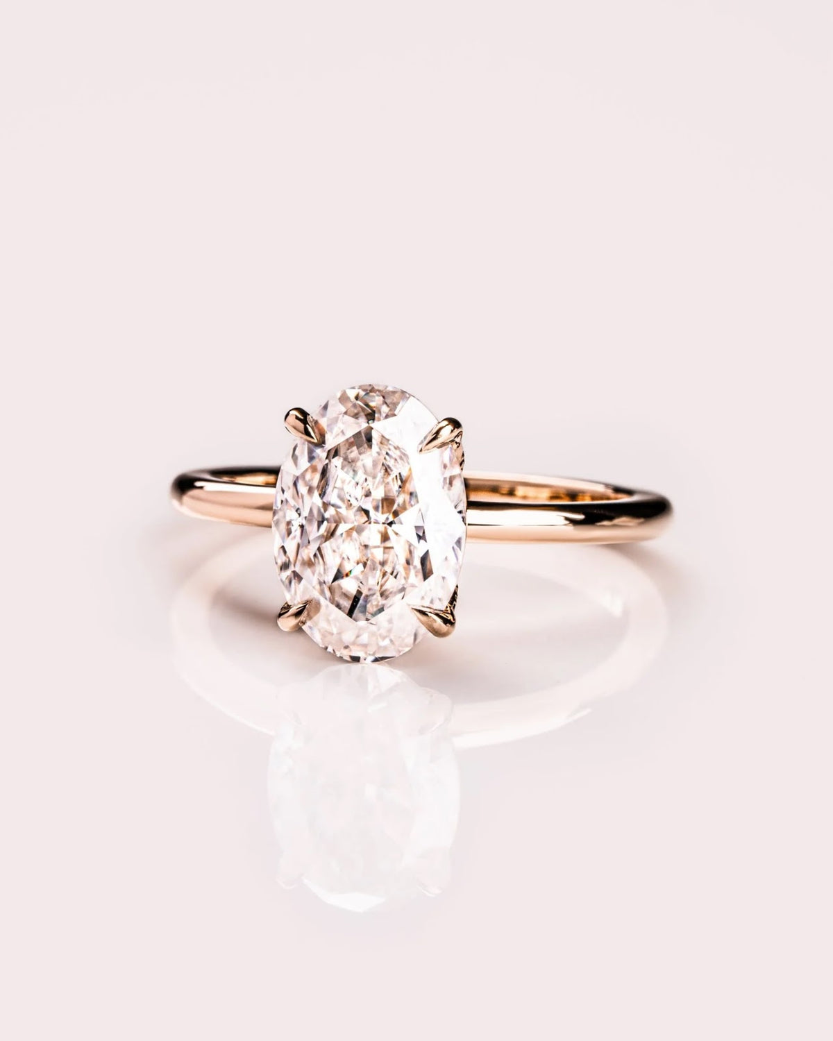 Oval Diamond Heirloom Petal Gallery Solitaire Engagement Ring