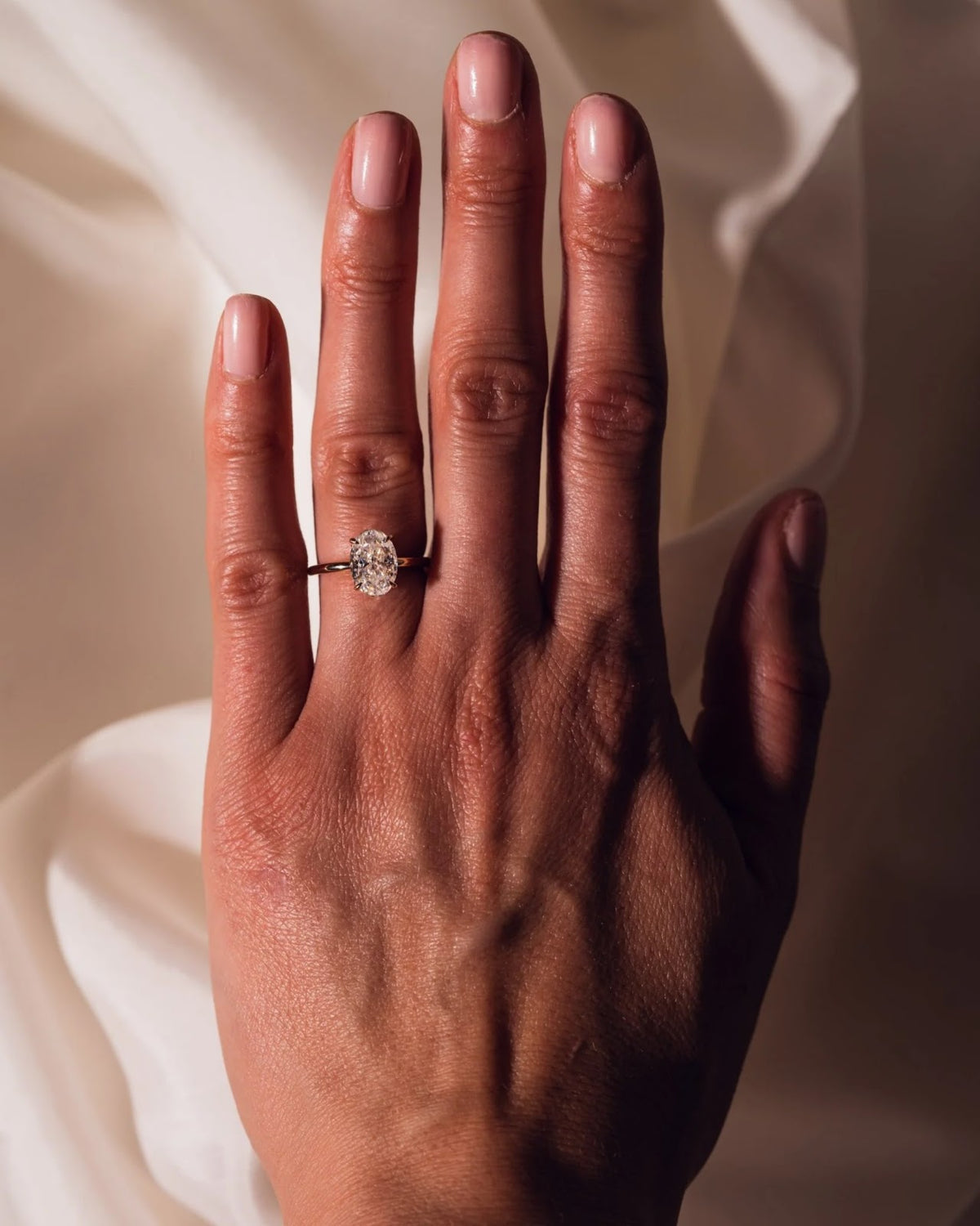 Oval Diamond Heirloom Petal Gallery Solitaire Engagement Ring