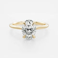 Oval Diamond High Cathedral Solitaire Engagement Ring
