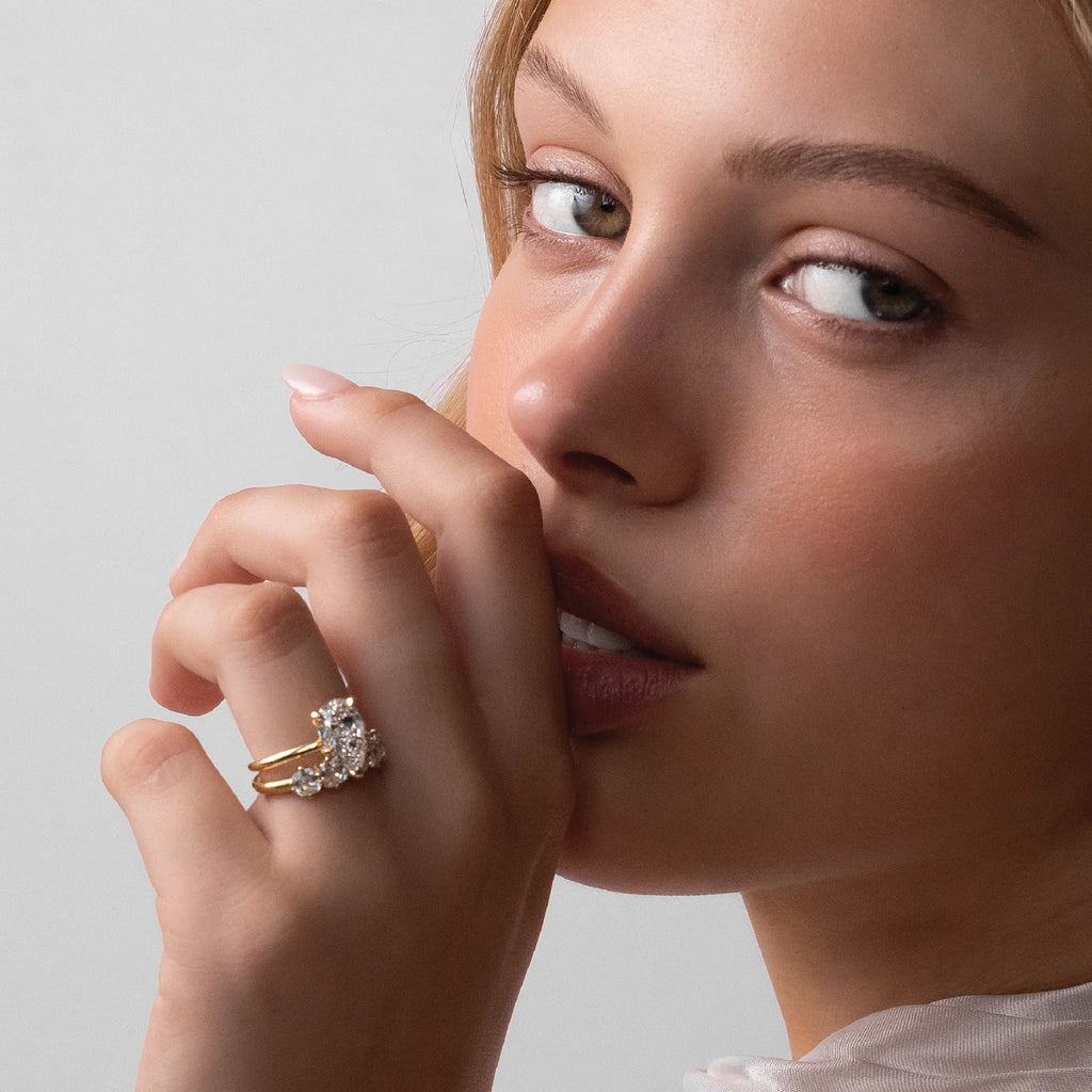 Oval Diamond High Cathedral Solitaire Engagement Ring