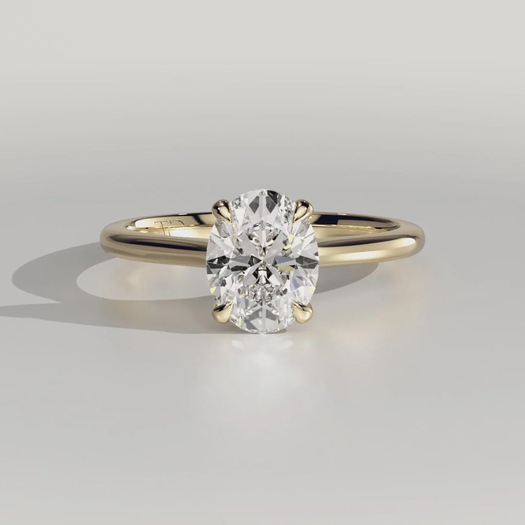 Oval Diamond High Cathedral Solitaire Engagement Ring