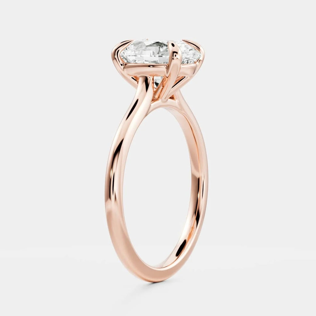 Oval Diamond High Cathedral Solitaire Engagement Ring