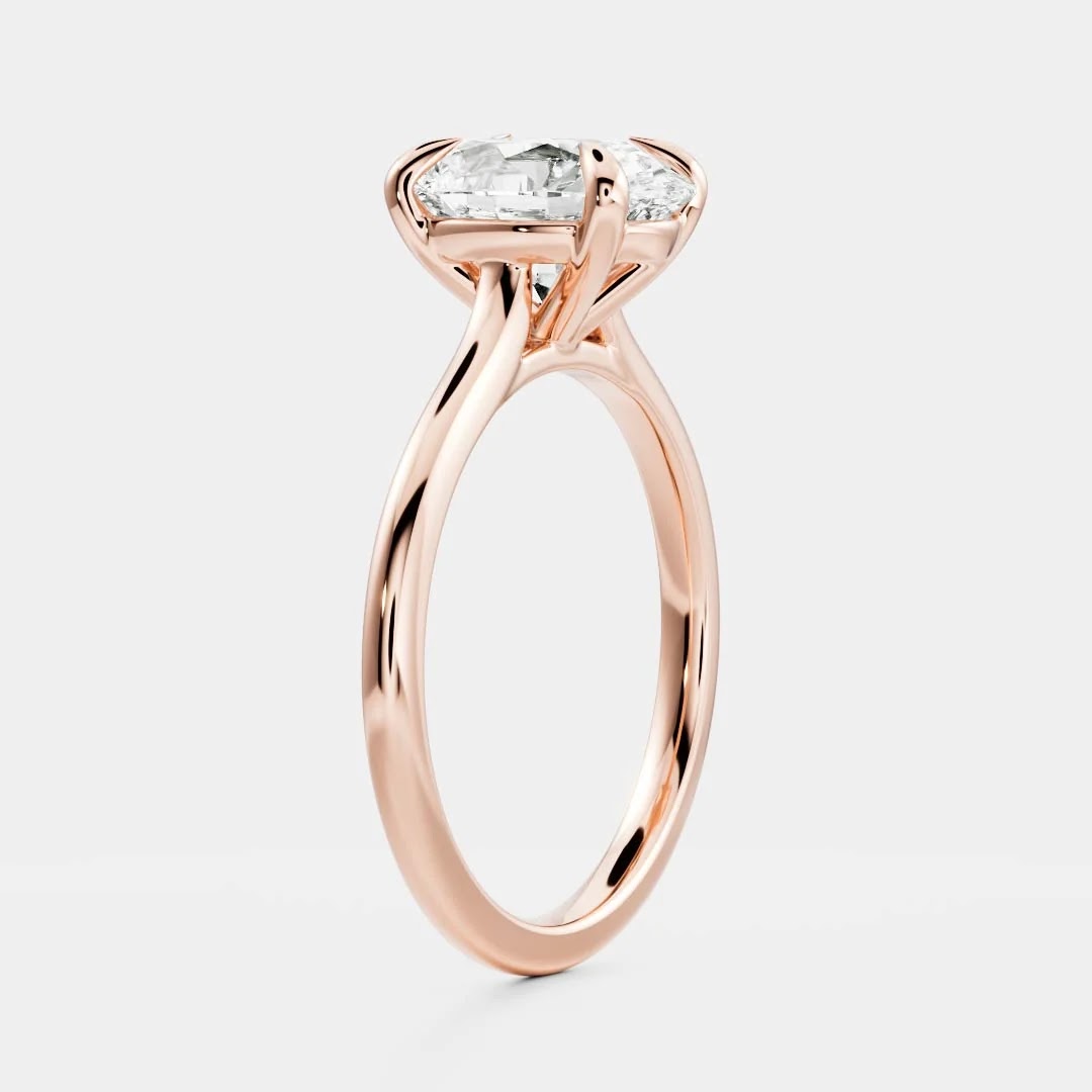 Oval Diamond High Cathedral Solitaire Engagement Ring