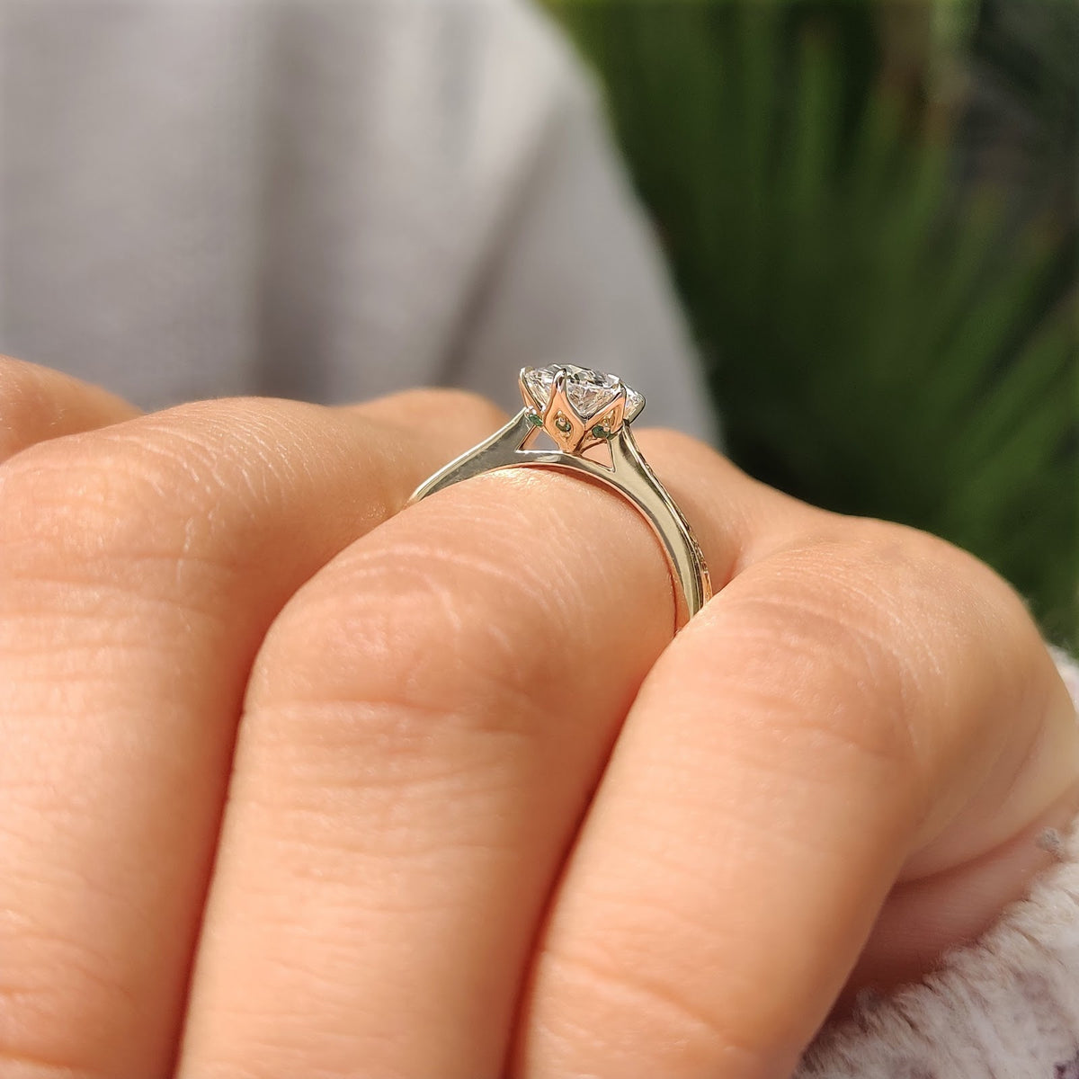 Oval Diamond Illuminated Milgrain Solitaire Engagement Ring