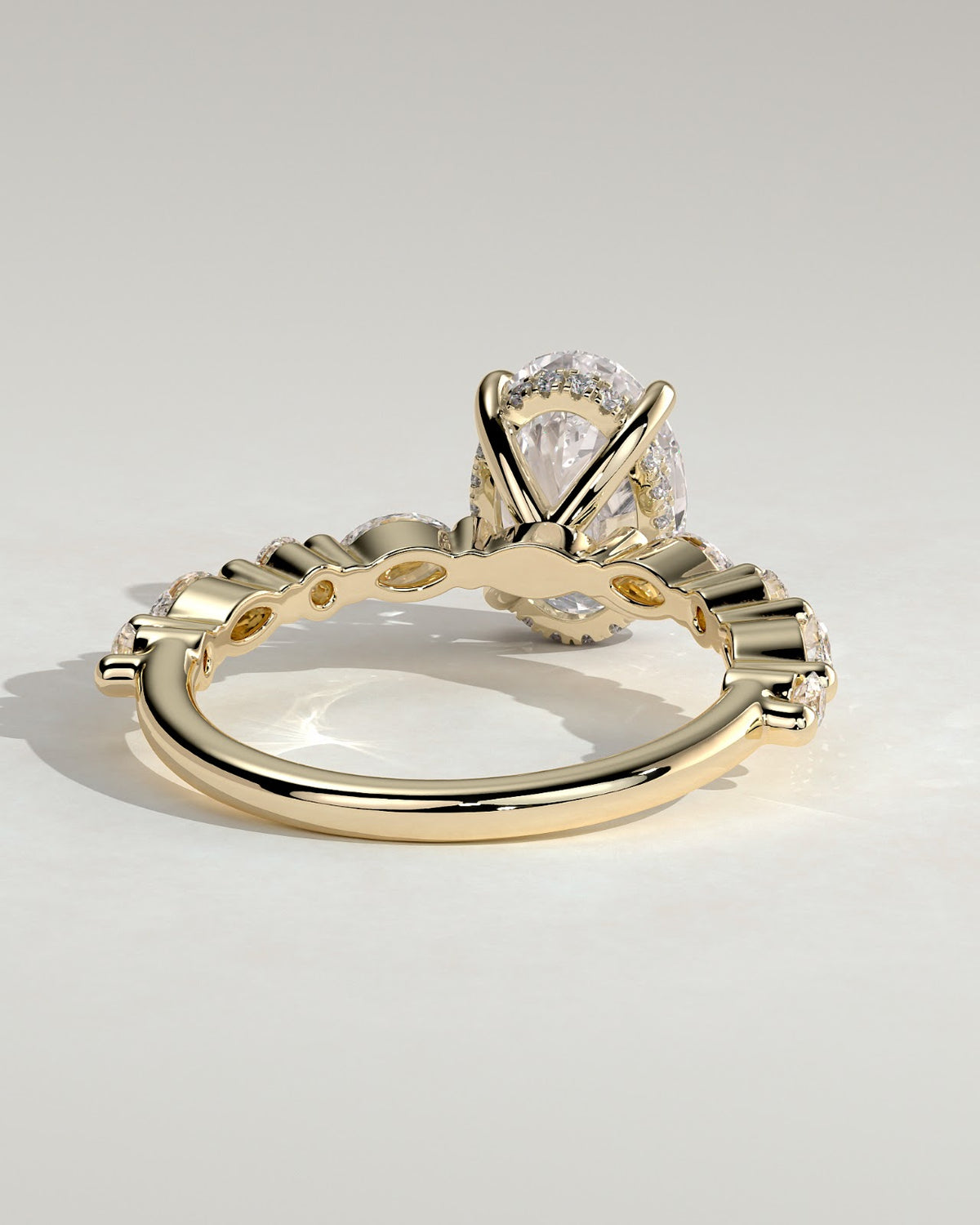 Oval Diamond Imperial Hidden Halo Pavé Engagement Ring