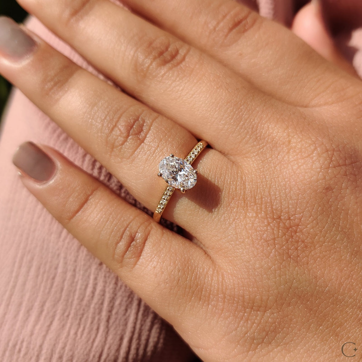 Oval Diamond Imperial Hidden Halo Pavé Engagement Ring