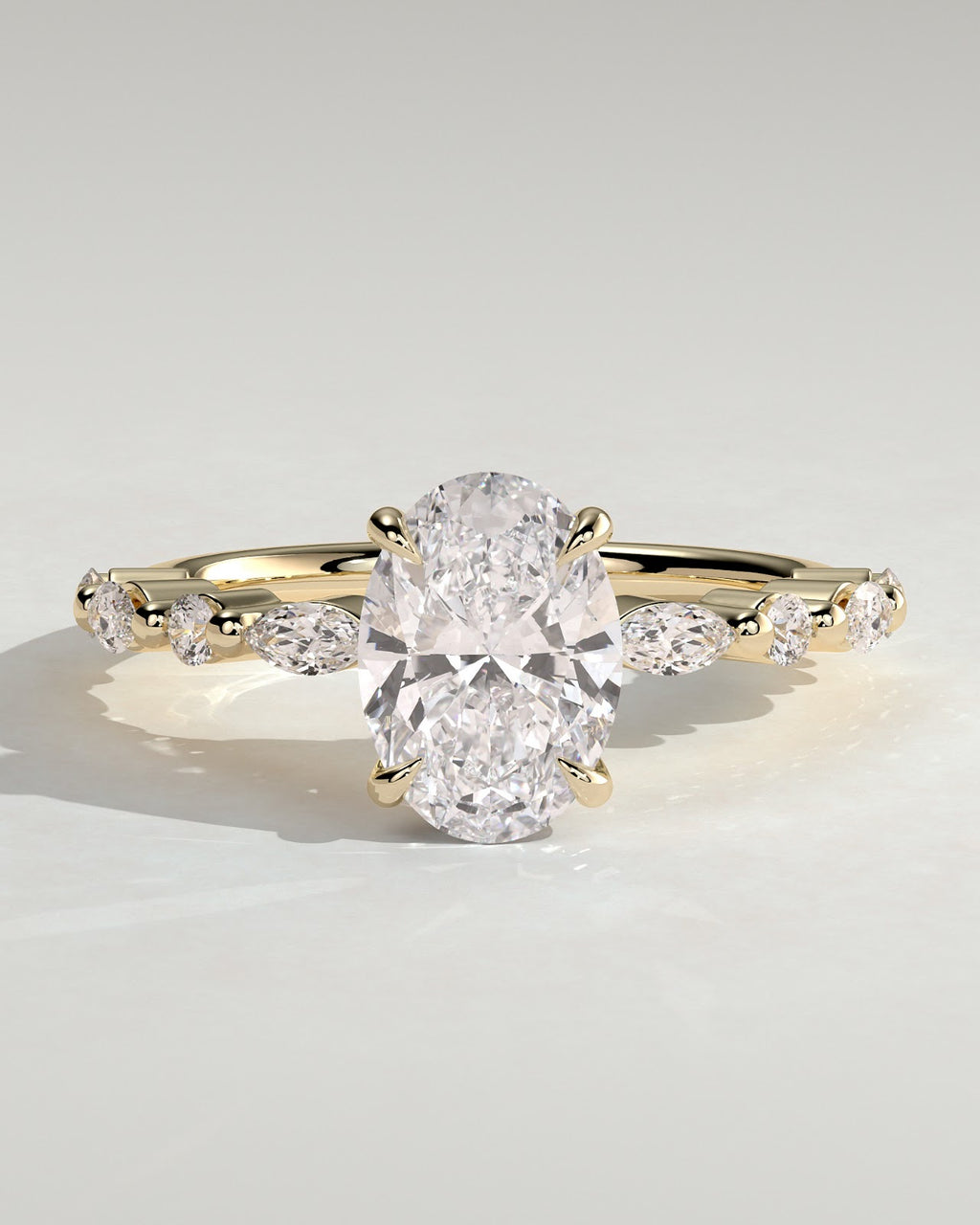 Oval Diamond Imperial Hidden Halo Pavé Engagement Ring