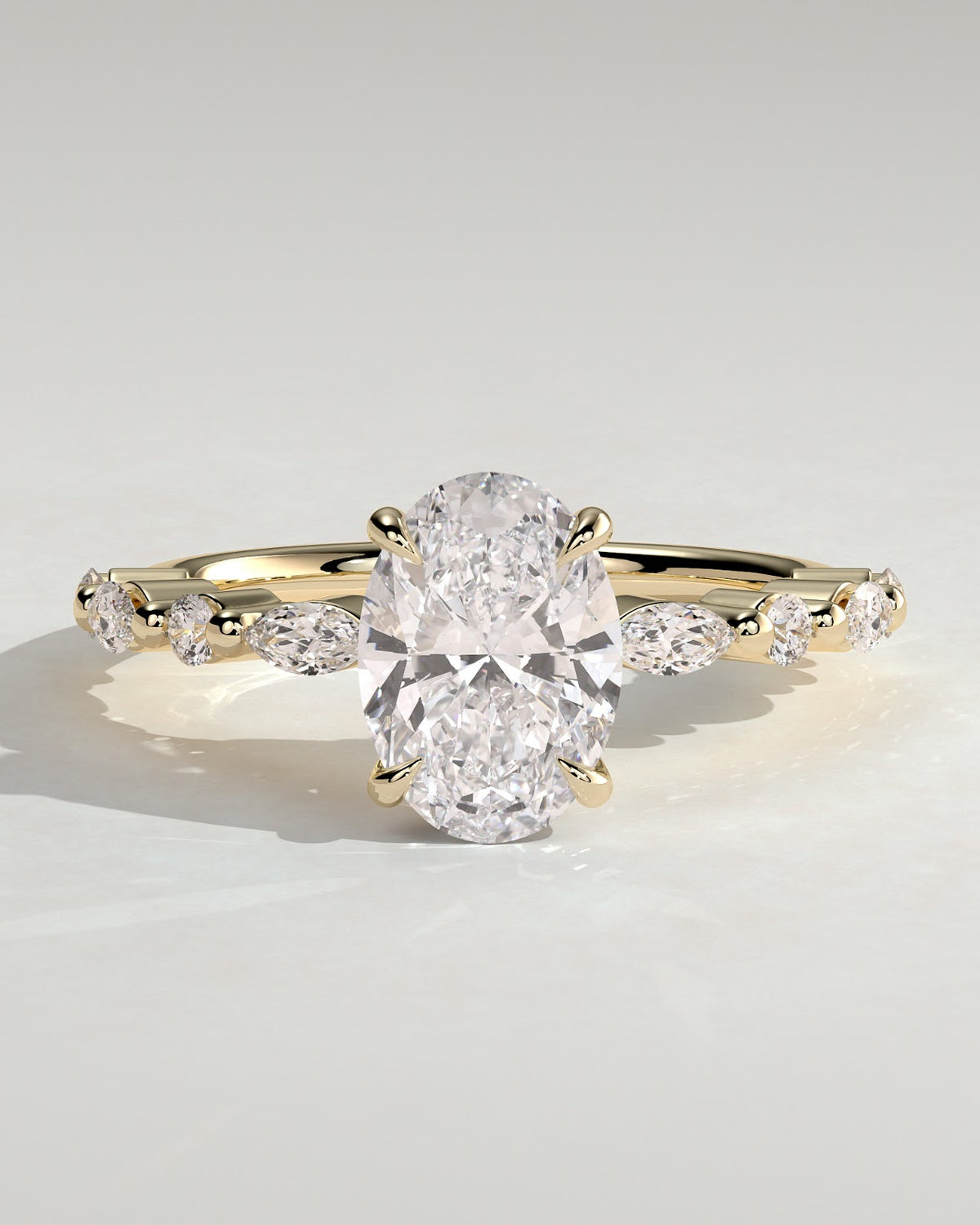 Oval Diamond Imperial Hidden Halo Pavé Engagement Ring