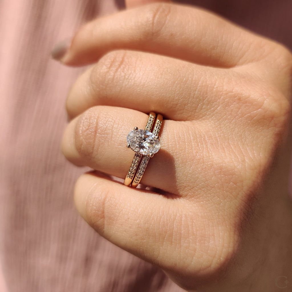 Oval Diamond Imperial Hidden Halo Pavé Engagement Ring