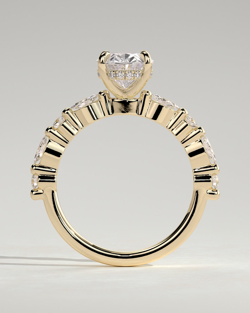 Oval Diamond Imperial Hidden Halo Pavé Engagement Ring