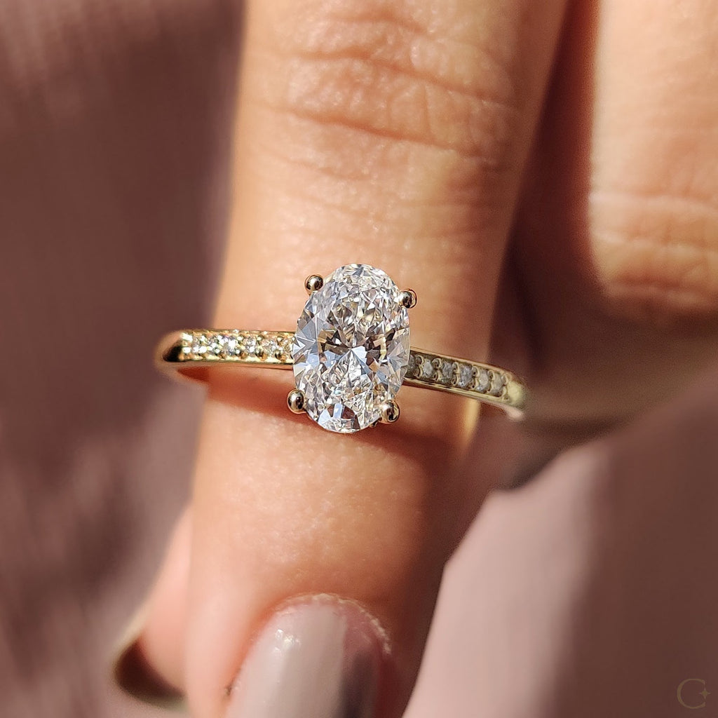 Oval Diamond Imperial Hidden Halo Pavé Engagement Ring