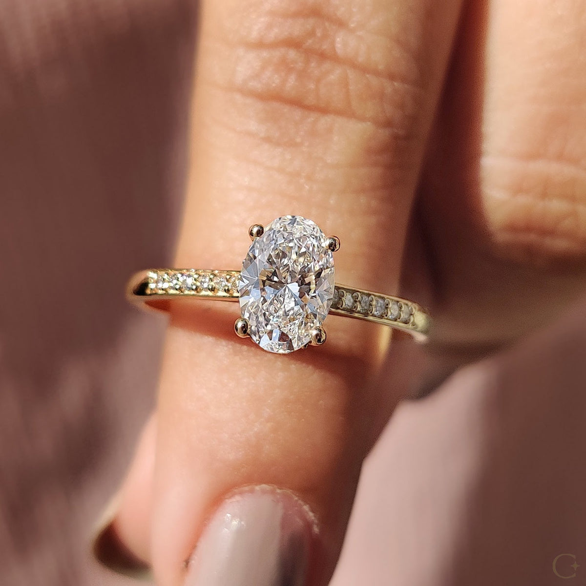 Oval Diamond Imperial Hidden Halo Pavé Engagement Ring