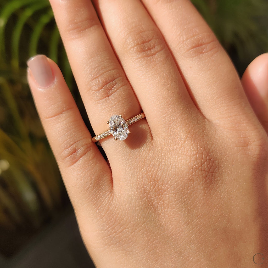 Oval Diamond Imperial Hidden Halo Pavé Engagement Ring
