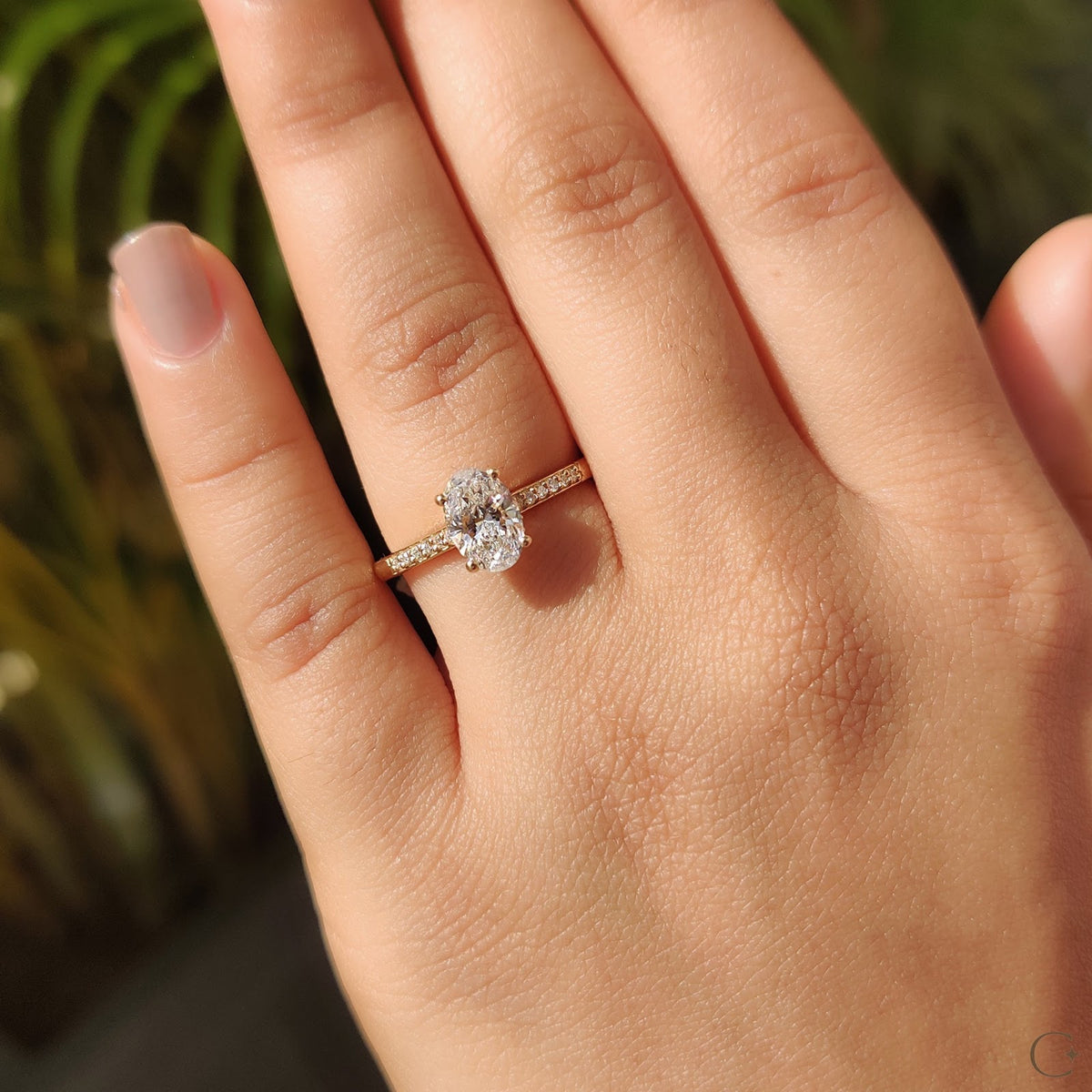 Oval Diamond Imperial Hidden Halo Pavé Engagement Ring