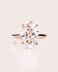 Oval Diamond Minimal Hidden Halo Engagement Ring