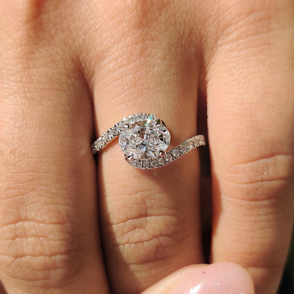 Oval Diamond Radiance Bypass Pavé Engagement Ring