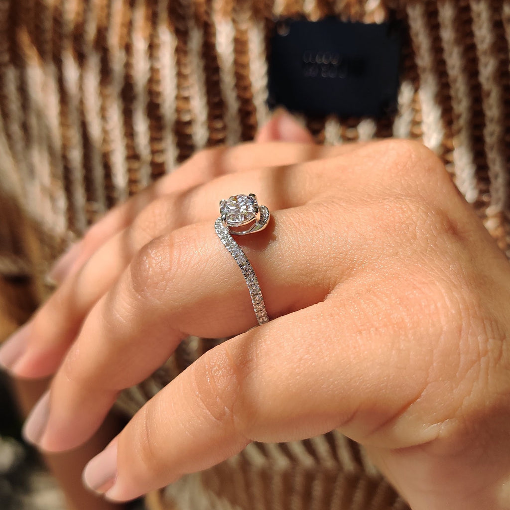 Oval Diamond Radiance Bypass Pavé Engagement Ring