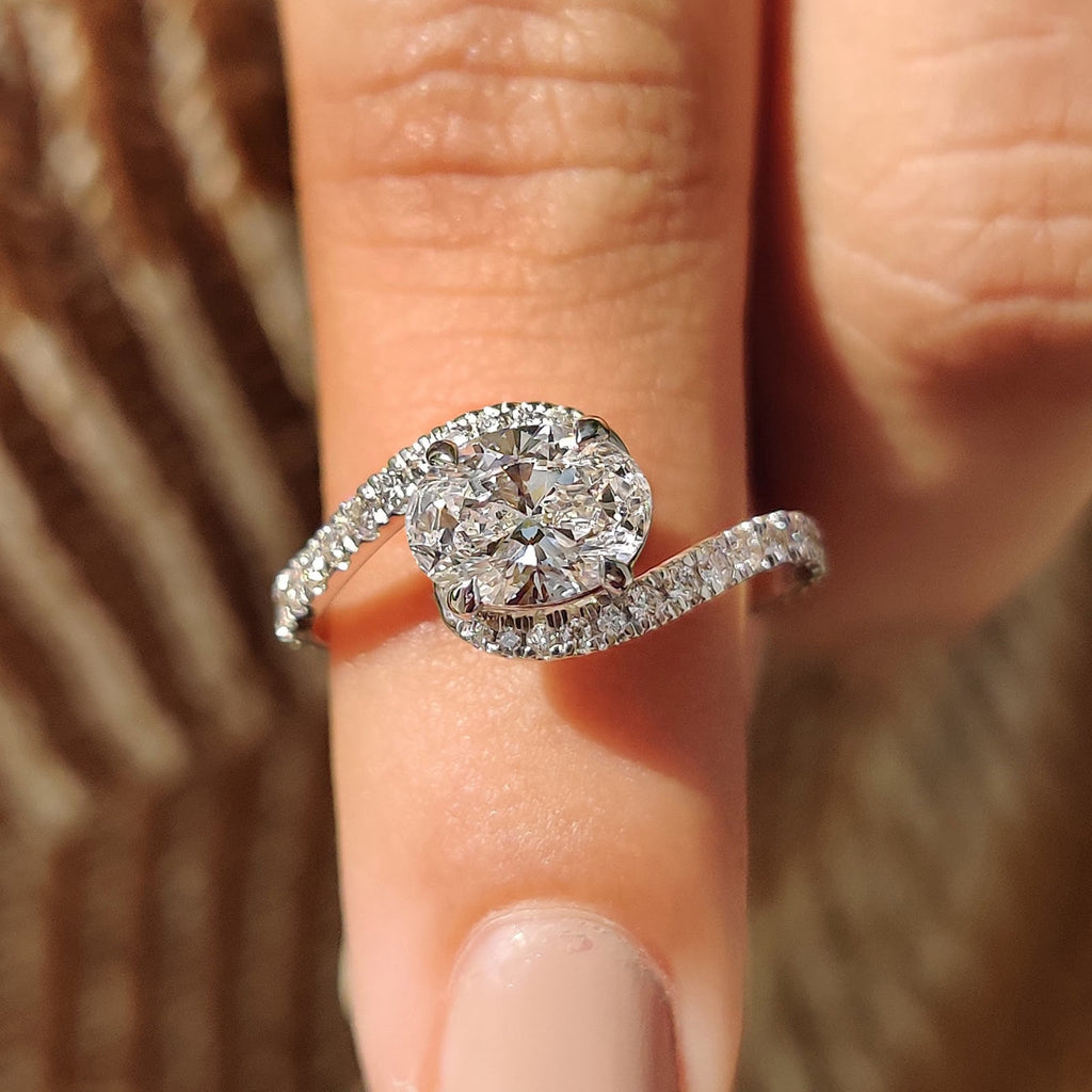 Oval Diamond Radiance Bypass Pavé Engagement Ring