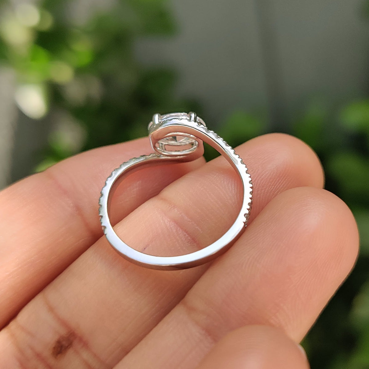 Oval Diamond Radiance Bypass Pavé Engagement Ring