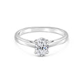 Oval Diamond Refined Tapered Solitaire Engagement Ring