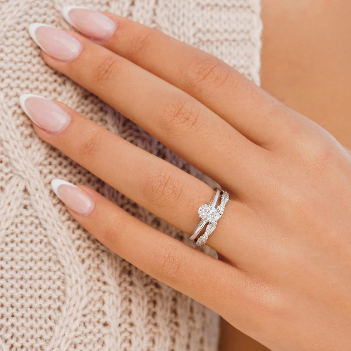 Oval Diamond Refined Tapered Solitaire Engagement Ring