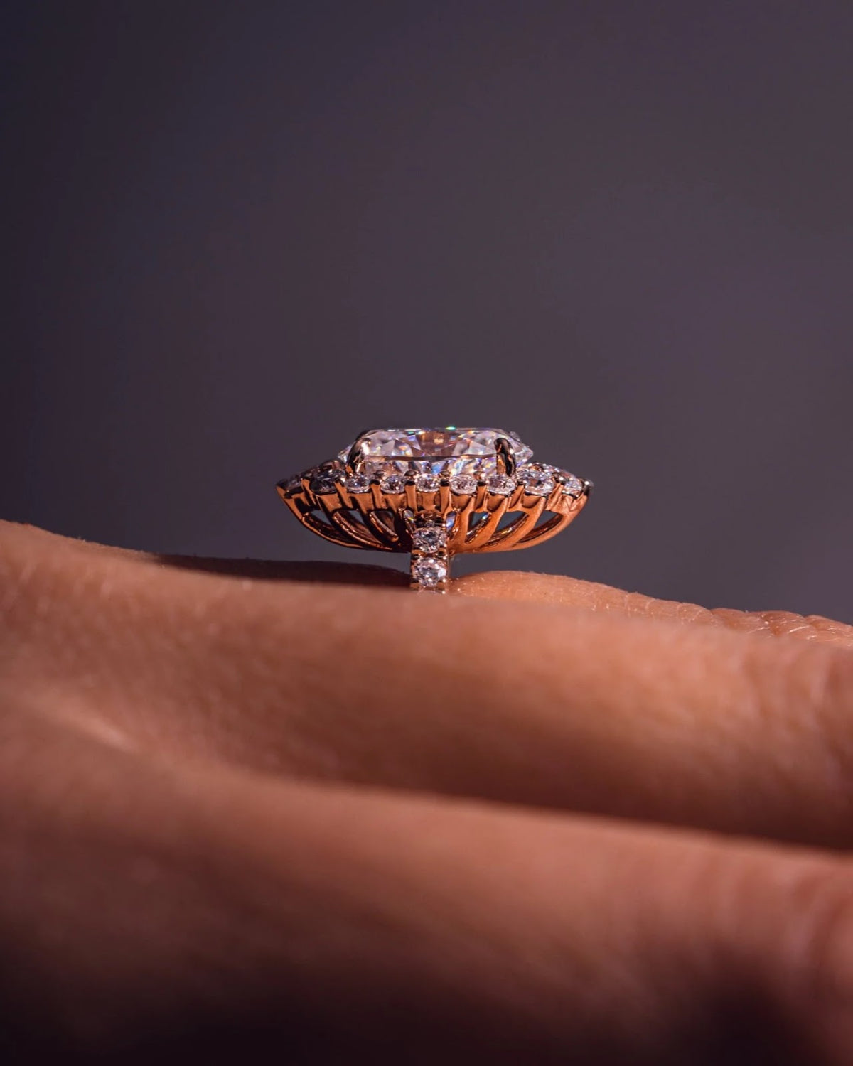 Oval Diamond Regal Halo Pavé Engagement Ring