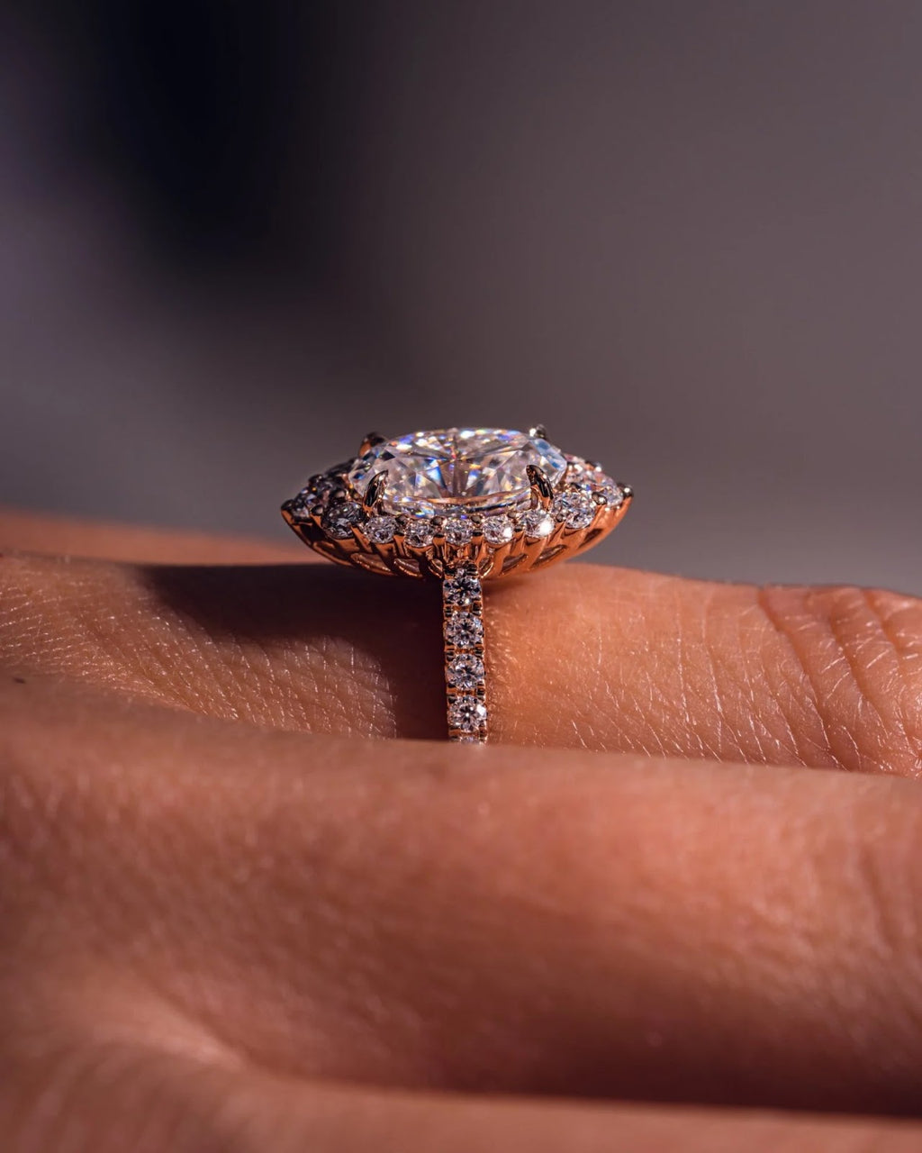 Oval Diamond Regal Halo Pavé Engagement Ring