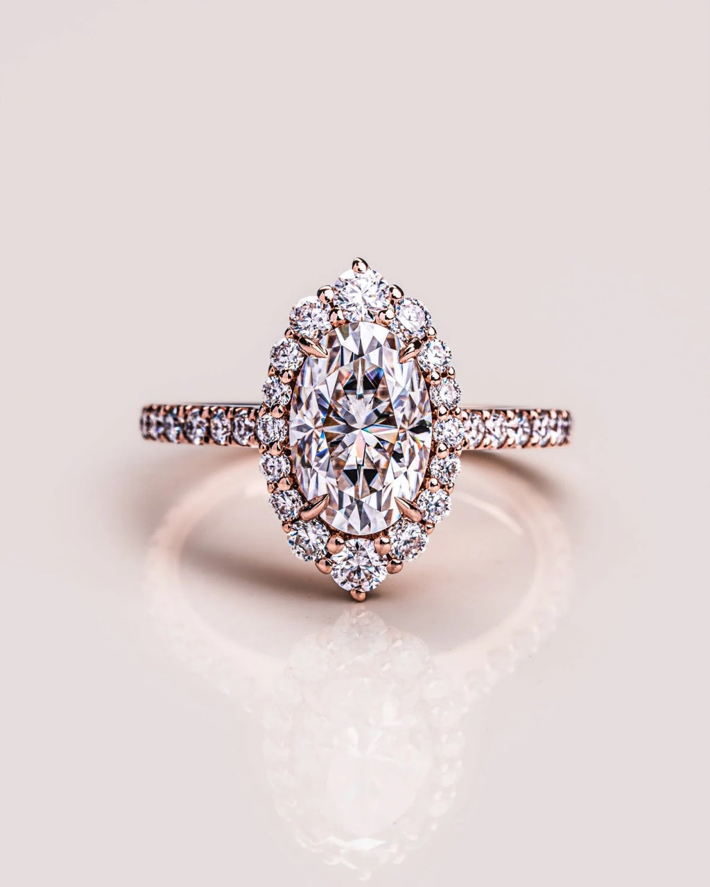 Oval Diamond Regal Halo Pavé Engagement Ring