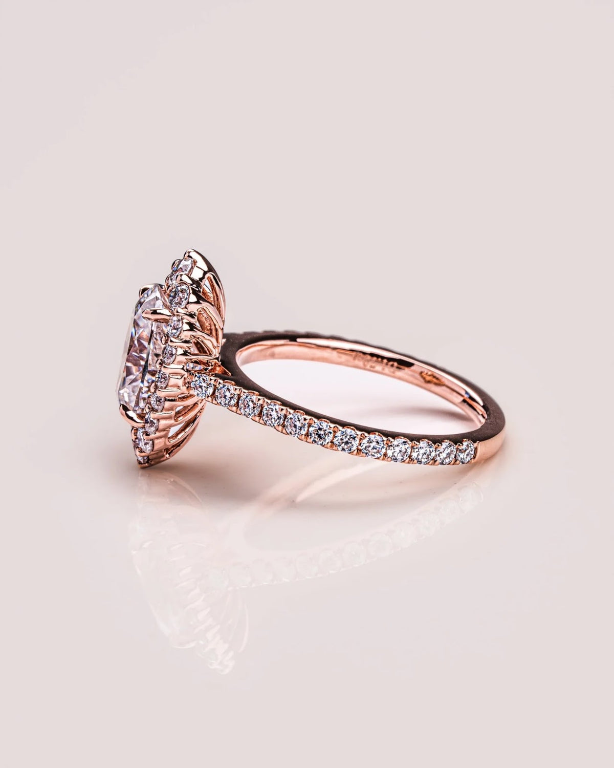 Oval Diamond Regal Halo Pavé Engagement Ring