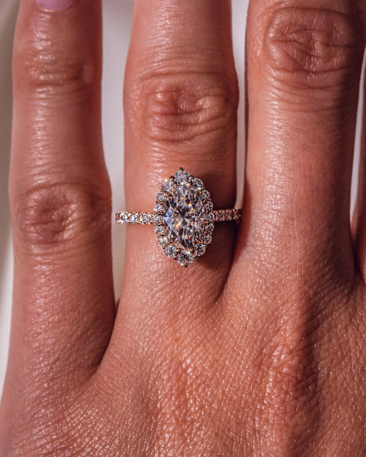 Oval Diamond Regal Halo Pavé Engagement Ring