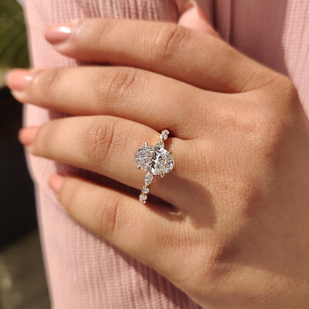 Oval Diamond Tender Pavé Engagement Ring