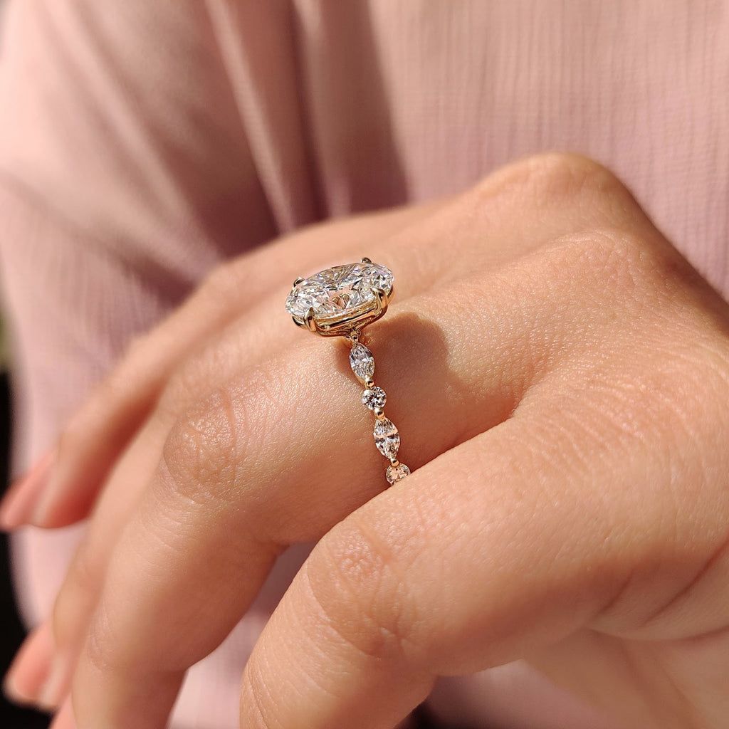 Oval Diamond Tender Pavé Engagement Ring
