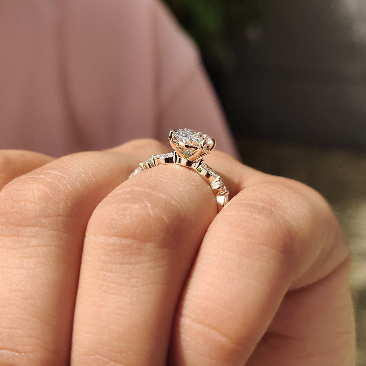 Oval Diamond Tender Pavé Engagement Ring