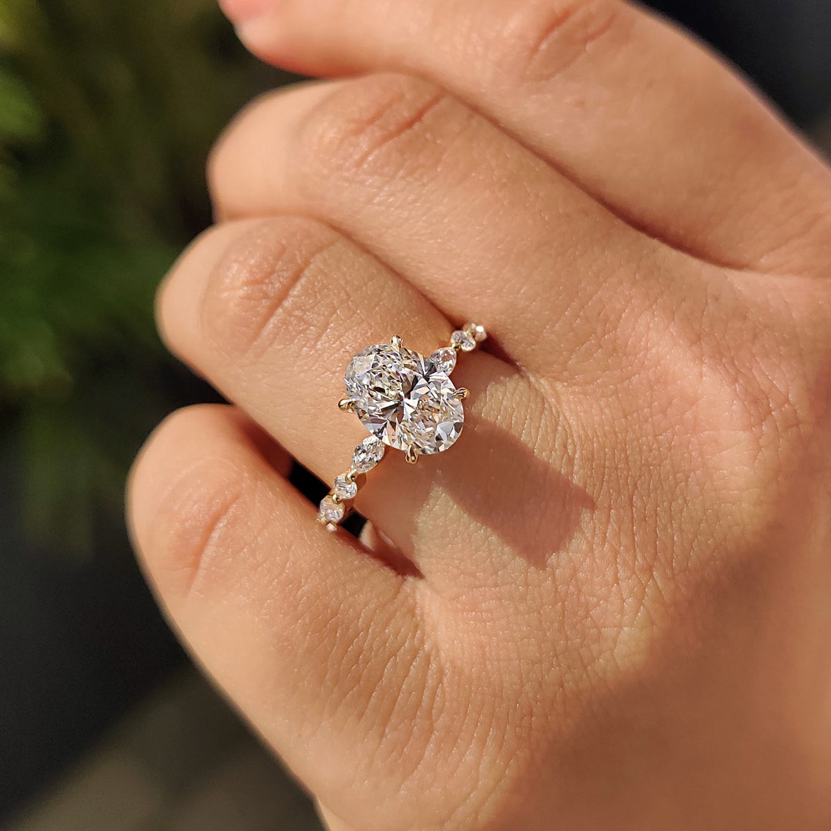 Oval Diamond Tender Pavé Engagement Ring
