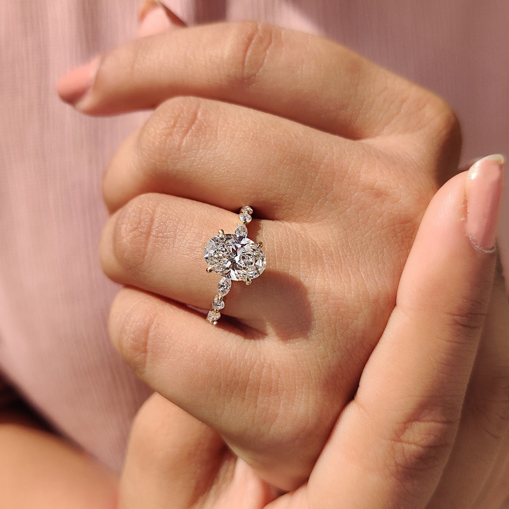 Oval Diamond Tender Pavé Engagement Ring