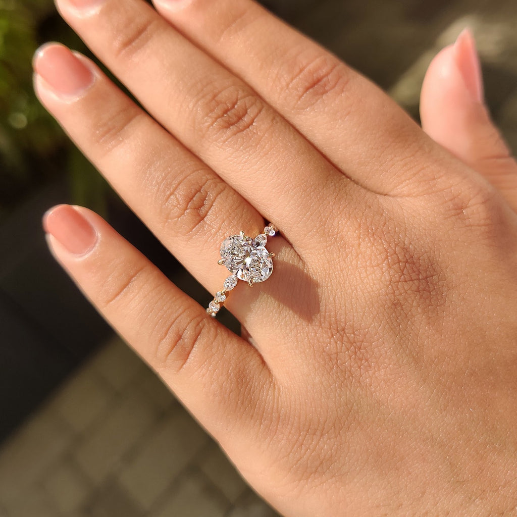 Oval Diamond Tender Pavé Engagement Ring