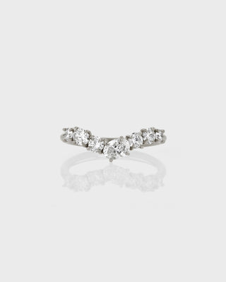 0.85 TCW Oval & Round EF- VVS Diamond Cluster Wedding Band