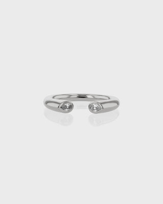 0.20 TCW Pear EF- VVS Diamond Open Wedding Band