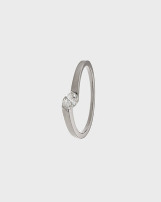 0.30 TCW Oval CVD Diamond Minimalist Ring