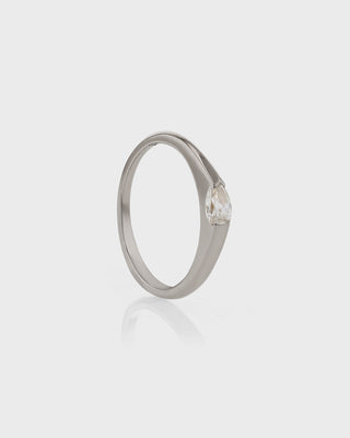 0.30 TCW Pear CVD Diamond Minimalist Ring