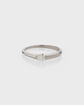 0.30 TCW Pear CVD Diamond Minimalist Ring