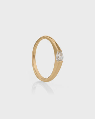 0.30 TCW Pear CVD Diamond Minimalist Ring