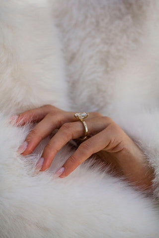 2.0-4.0 CT Radiant Shaped Lab Grown Diamond Hidden Halo Engagement Ring