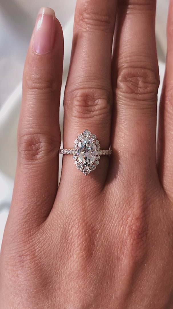Oval Diamond Regal Halo Pavé Engagement Ring