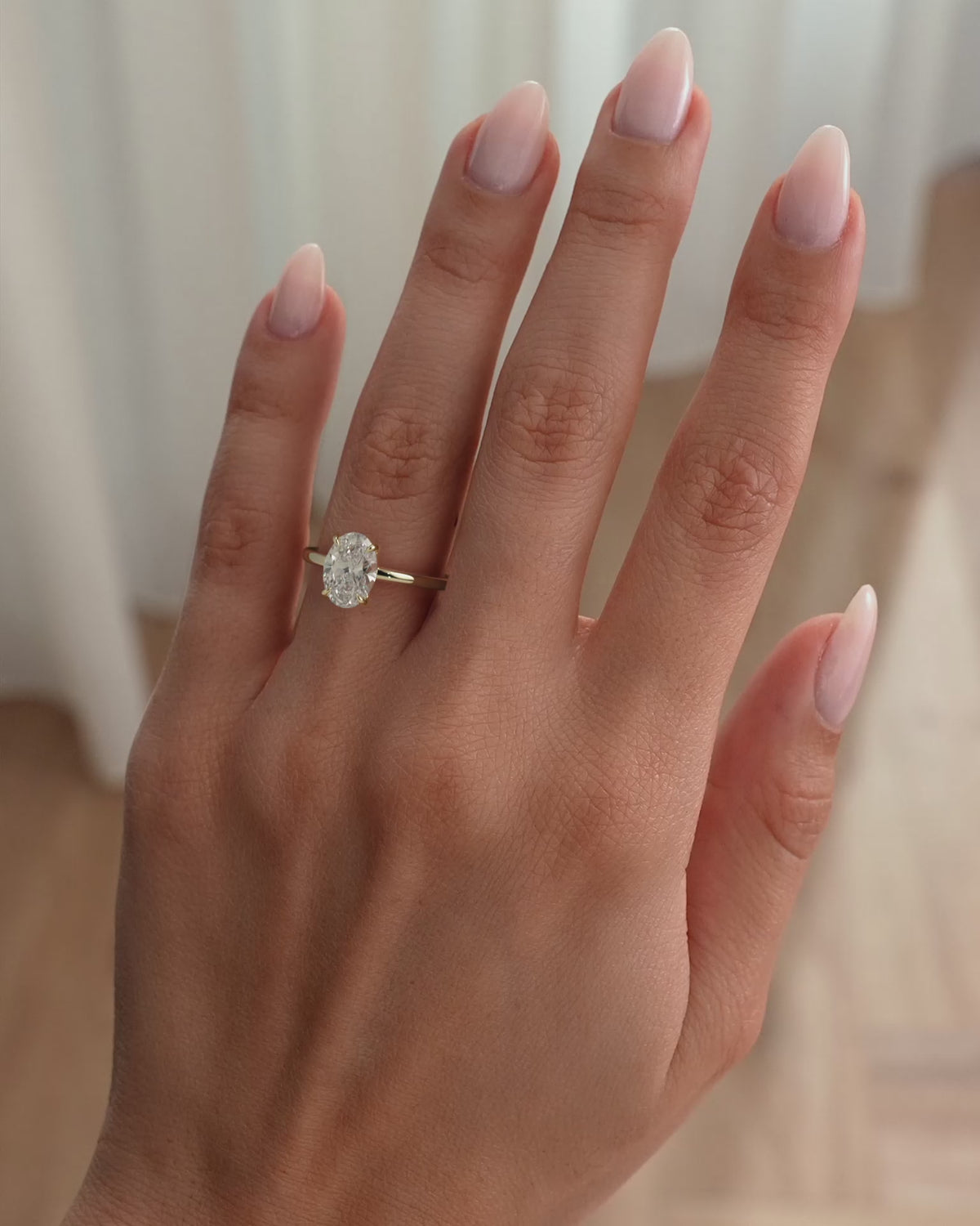 Oval Cut Diamond Claw Solitaire Engagement Ring