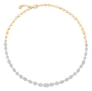 4.81 TCW Round Moissanite Diamond Cluster Choker Necklace - violetjewels