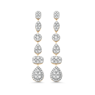 3.06 TCW Round Moissanite Diamond Drop Earrings - violetjewels