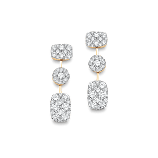 1.64 TCW Round Moissanite Diamond Cluster Earrings - violetjewels