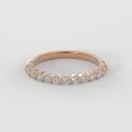 0.35 TCW Round Cut Half Eternity Moissanite Wedding Band - violetjewels